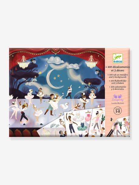 Rub-on transfers petit rat de l'opéra DJECO light pink 