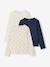 Pack of 3 long-sleeved T-shirts for girls ecru+ink blue+vanilla 