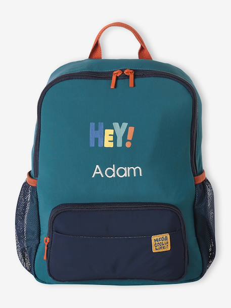 Customisable backpack for boys dark green 