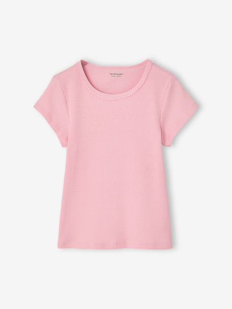 Pack of 3 short-sleeved T-shirts for girls beige 
