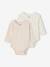 Pack of 2 long-sleeved newborn bodysuits ecru 