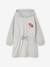 Short hooded dress for girls green+marl grey+navy blue 