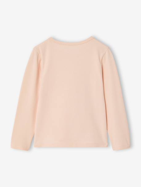 Pack of 3 long-sleeved T-shirts for girls old rose 