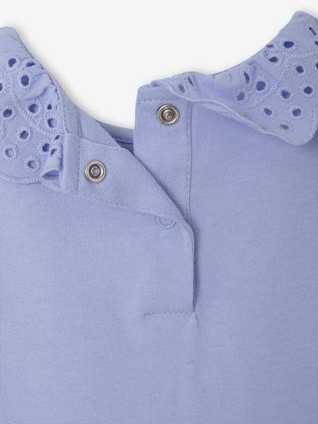Long Sleeve Top with Embroidered Collar, for Babies BEIGE LIGHT SOLID+blue+striped navy blue+striped red 