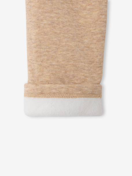 Fleece Lined Leggings for Girls black+blush+marl beige+navy blue 