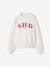 Printed sweatshirt with long sleeves for girls chocolate+grey 