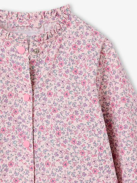 Customisable buttoned school smock for girls candy pink 