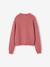 Long-sleeved cardigan for girls chocolate+old rose 