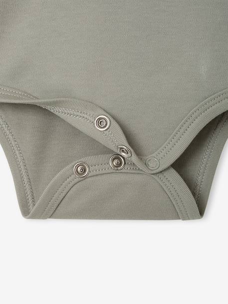Pack of 2 long-sleeved newborn bodysuits cappuccino+pale pink+sage green 