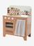 Wooden kitchen with FSC100® wooden accessories caramel+ecru+rose+sage green 