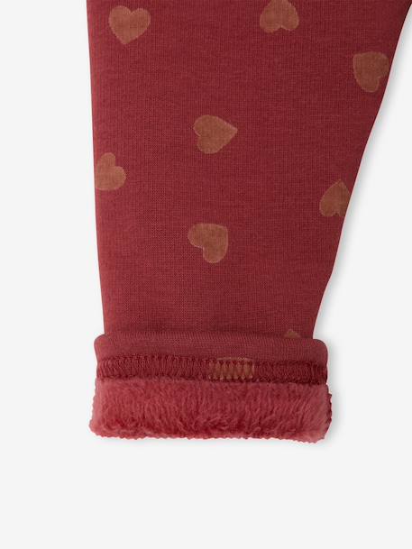 Fleece lined leggings for babies night blue+rosy+terracotta 