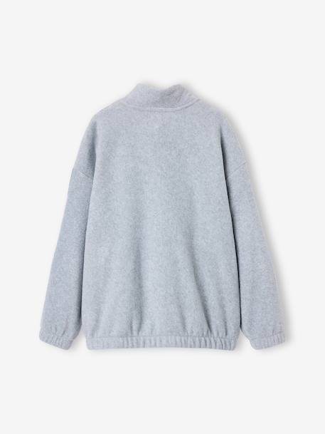 Boys fleece sweatshirt with funnel neck marl grey 