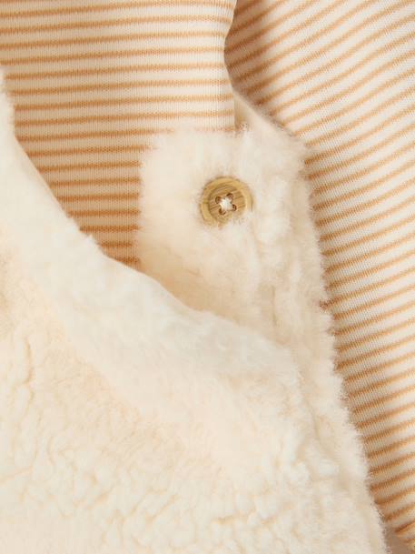 Dungarees and bodysuit set for baby vanilla 