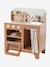 Wooden kitchen with FSC100® wooden accessories caramel+ecru+rose+sage green 