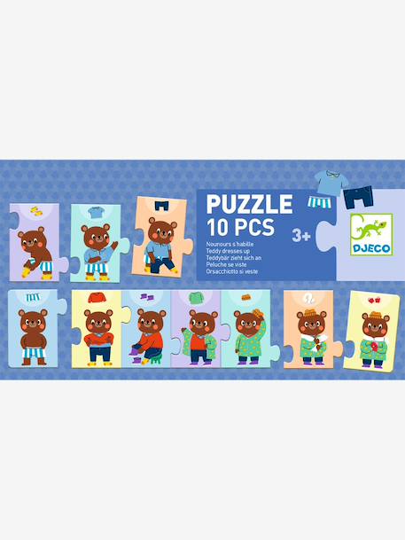 Frieze puzzle Nounours gets dressed blue 