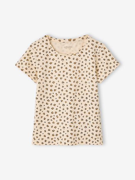 Pack of 3 short-sleeved T-shirts for girls beige 