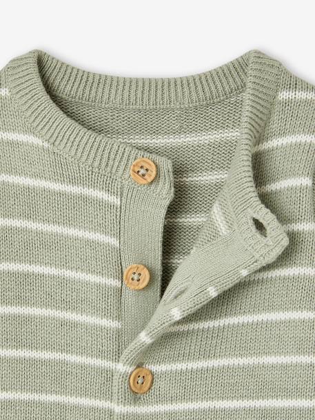 Knitted playsuit and hat set for baby sage green 