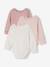 Pack of 3 long-sleeved bodysuits for baby girls rose 