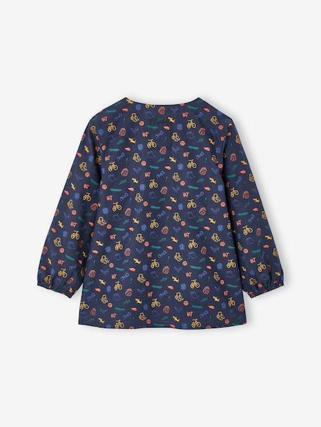 Customisable zip-up smock for boys night blue 