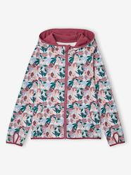 -Sports Sweatshirt with Flower Print in Techno Fabric for Girls