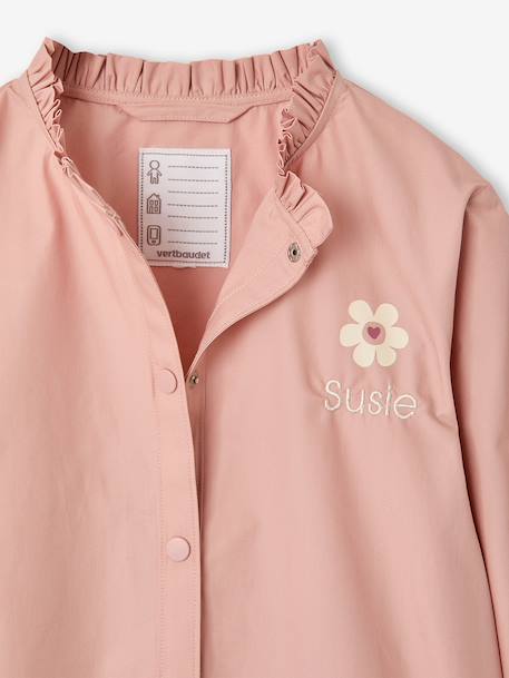 Customisable snap-fastening school smock for girls rosy 