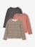 Pack of 3 long-sleeved T-shirts for girls ecru+ink blue+vanilla 