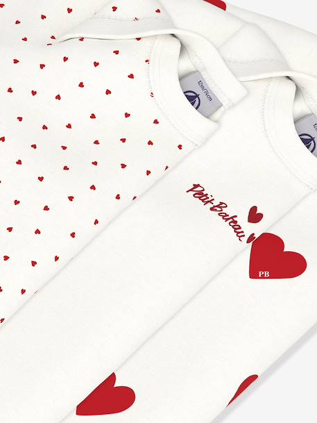 Pack of 3 Long Sleeve Bodysuits by Petit Bateau set white+white 