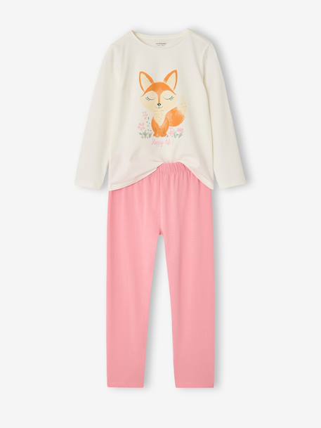 Pack of 2 long pyjamas for girls ecru 