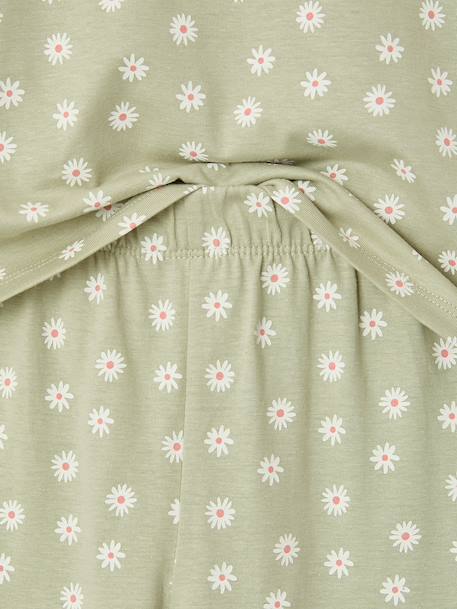 Pack of 2 long pyjamas for girls sage green 