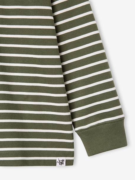 Striped T-Shirt for Boys, JONEN anthracite+green 