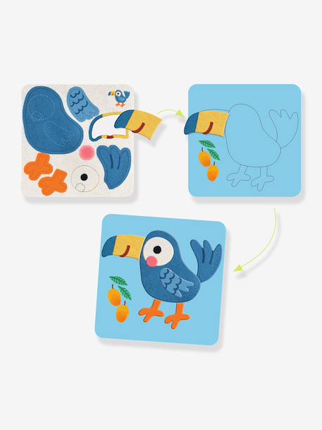 Soft felt animal pictures DJECO green 