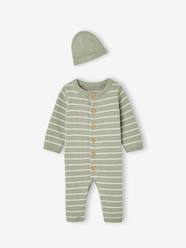 Baby-Knitted playsuit and hat set for baby