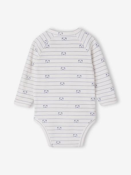 Pack of 3 long-sleeved newborn bodysuits for boys blue 
