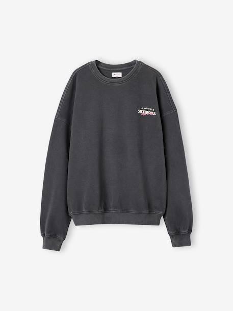 Long-sleeved sweatshirt for girls anthracite 