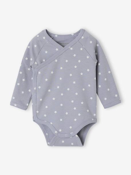 Pack of 5 long-sleeved bodysuits for baby boys sky blue 