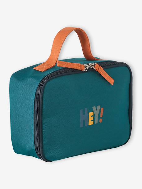Boy's personalised snack bag in polyester dark green 