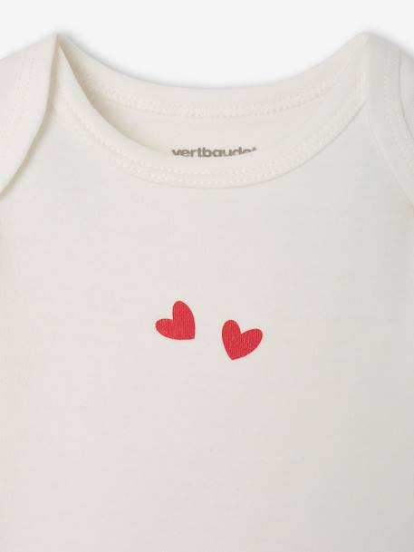 Pack of 3 long-sleeved bodysuits for baby ecru 