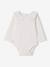 Pack of 2 newborn long-sleeved bodysuits with frilled collar pale pink 