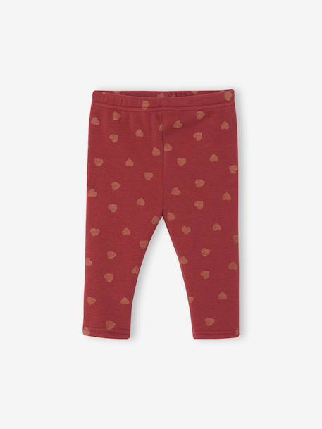 Fleece lined leggings for babies night blue+rosy+terracotta 