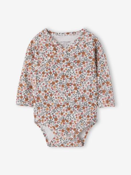 Pack of 5 evolving long-sleeved bodysuits for baby girls rose 