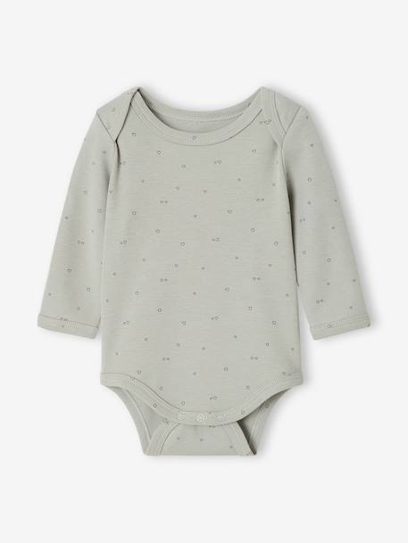Pack of 3 long-sleeved bodysuits for baby pale pink 