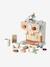 FSC® wooden large coffee maker with accessories ecru 