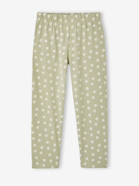 Pack of 2 long pyjamas for girls sage green 