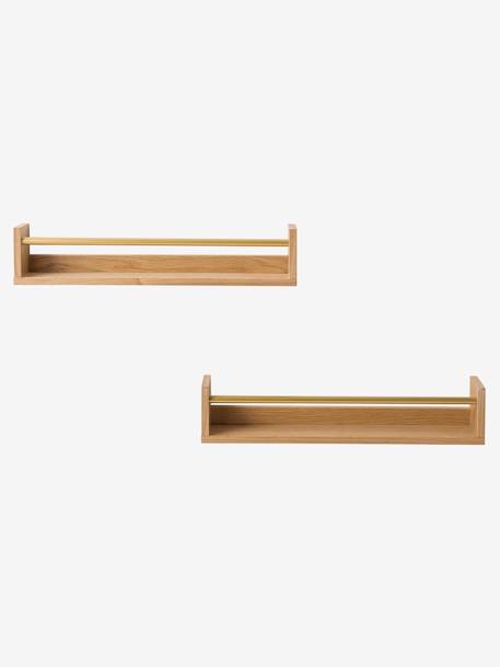 Set of 2 Book Shelves gold 