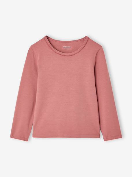 Pack of 3 long-sleeved T-shirts for girls old rose 