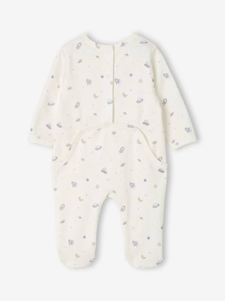 Pack of 2 baby sleepsuits with back opening sky blue 