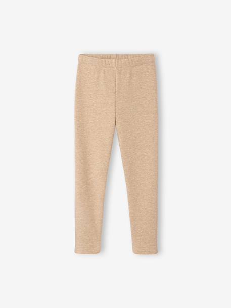 Fleece Lined Leggings for Girls black+blush+marl beige+navy blue 