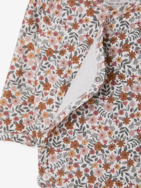 Pack of 5 evolving long-sleeved bodysuits for baby girls rose 