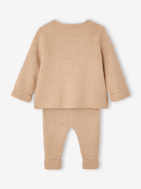 Unisex Combo: Jersey Knit Top & Trousers for Babies aqua green+beige+sage green+WHITE LIGHT SOLID 
