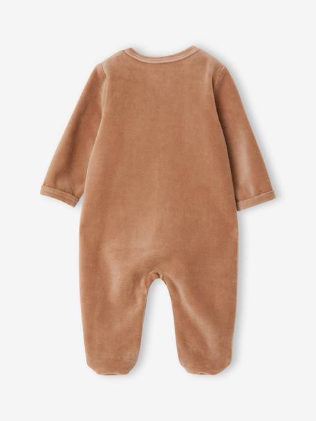 Pack of 2 baby sleepsuits with front opening cappuccino+pale pink+sage green 